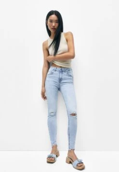 PULL & BEAR Push Up Jeans Skinny FitMottled Light Blue Donna Jeans PUC21N0K1-K14 -Pull & Bear 001b7136ec32455ea549ab1593c595fc