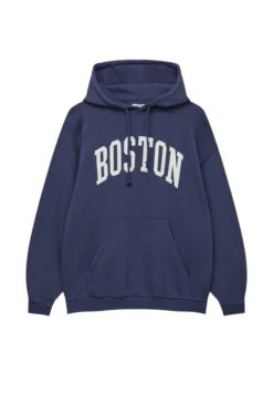 PULL & BEAR Boston University-StyleFelpa Con CappuccioDark Blue Donna Felpe PUC21J10H-K11 -Pull & Bear 002c68ec70a84746b82e19cd1cdd9f3d