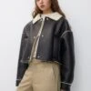 PULL & BEAR Cropped Double-FacedGiacca In SimilpelleDark Brown Donna Giacche E Blazer PUC21U0GS-O11