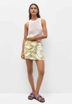 PULL & BEAR Printed With Gathered Detail- Minigonna - Light Green -Pull & Bear 00e08c05a1844b9599c7f8b0f7dae7eb