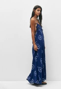 PULL & BEAR Rustic Long With Lacing - Vestito Lungo - Blue -Pull & Bear 01a1af78e0be4368821c0d51250d990c