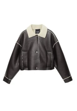 PULL & BEAR Cropped Double-FacedGiacca In SimilpelleDark Brown Donna Giacche E Blazer PUC21U0GS-O11 -Pull & Bear 02e934884ae24a7cbaf099c133279094
