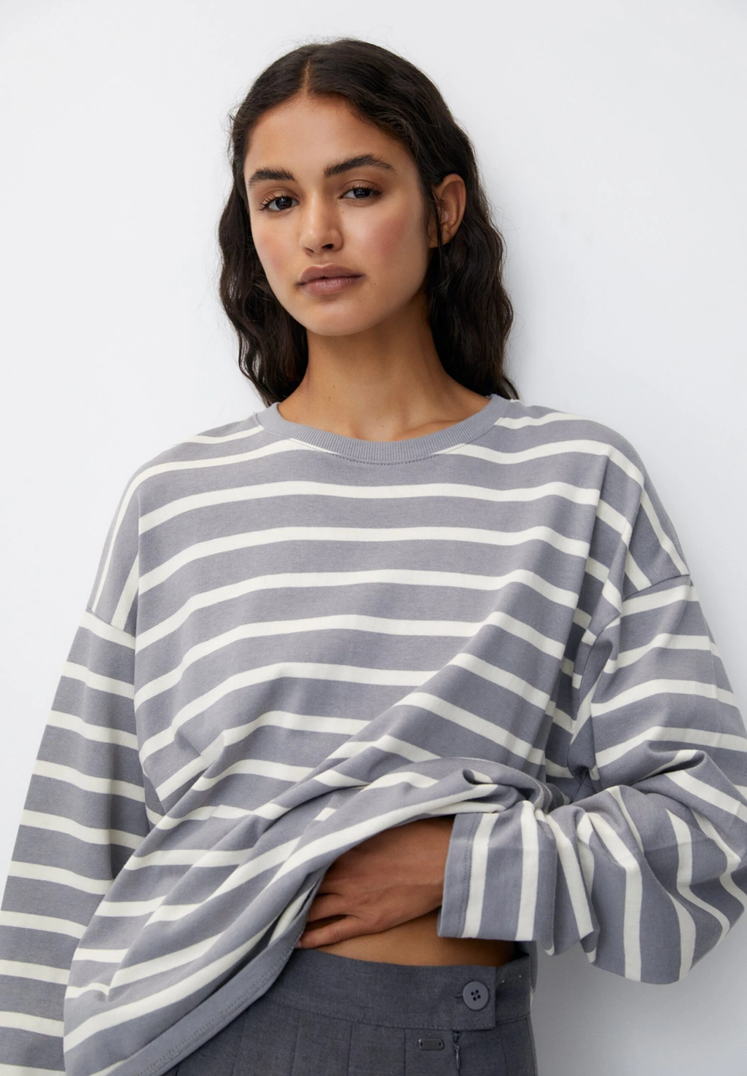 PULL & BEAR Basic StripeMaglietta A Manica LungaGrey Donna T-shirt E Top PUC21D2J6-C11 5 PULL & BEAR Basic StripeMaglietta A Manica LungaGrey Donna T-shirt E Top PUC21D2J6-C11 - immagine 3