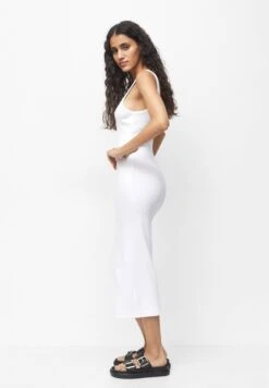PULL & BEAR Basic Midi - Vestito Di Maglina - White -Pull & Bear 0648410bbc16417d9081865deb2c4cdc
