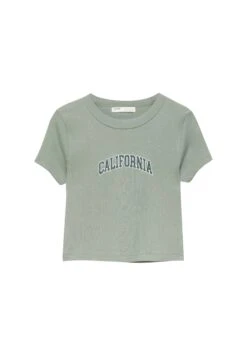 PULL & BEAR Varsity With Contrast EmbroideryT-Shirt Con StampaGreen Donna T-shirt E Top PUC21D2J1-M11 -Pull & Bear 0757e32f7a834969a92ba427da1bd274