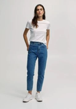 PULL & BEAR MomJeans Tapered FitDark Blue Denim Donna Jeans PUC21N0J6-K12 -Pull & Bear 088b6bf806074105896c30fcbddc4808