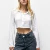 PULL & BEAR Cropped Open BackCamiciaWhite Donna Camicie E Bluse PUC21E10W-A11 -Pull & Bear 0b00ee82587d473886eb0a283da3bd62