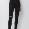 PULL & BEAR Super High Waisted - Jeans Skinny Fit - Black