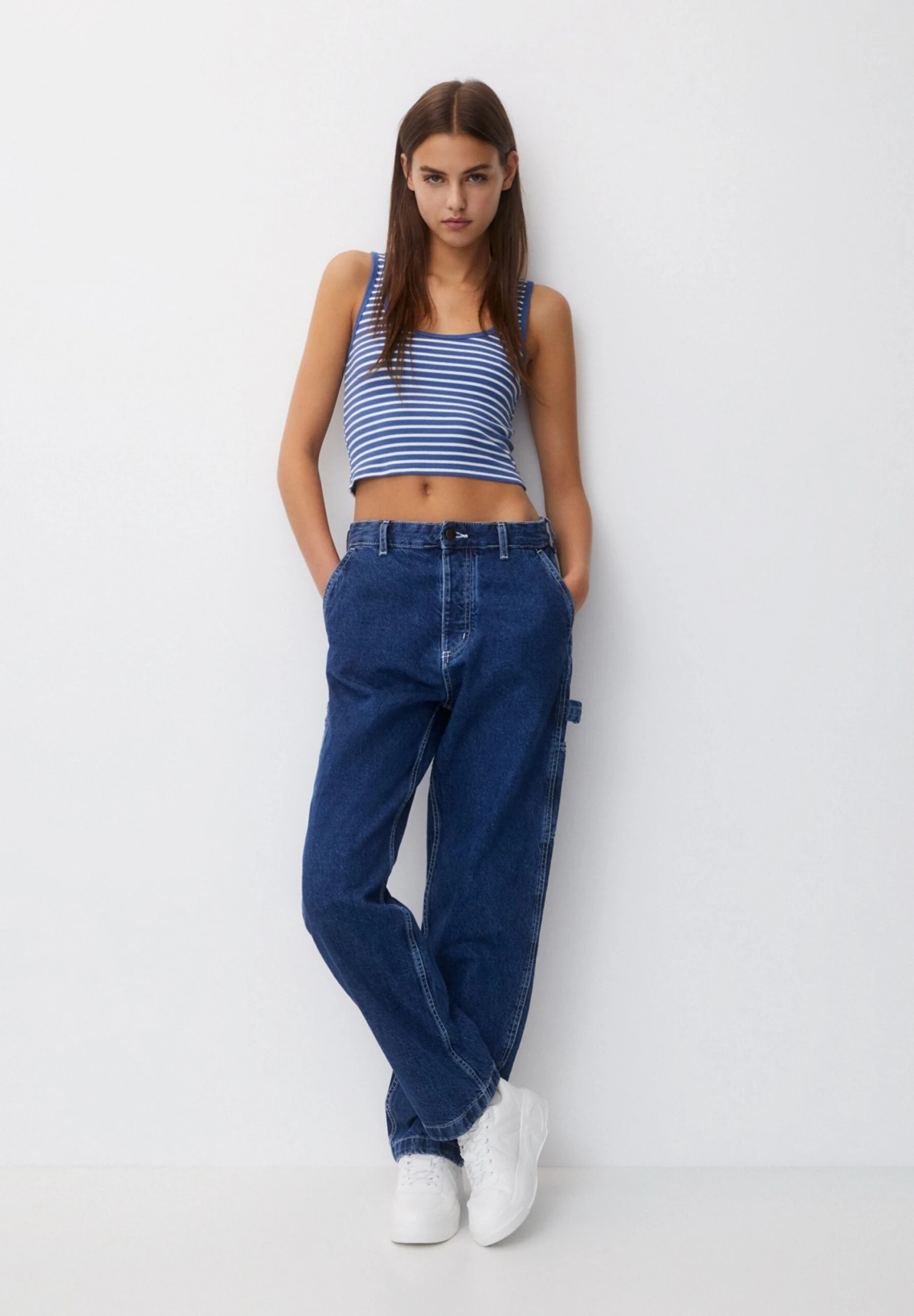 PULL & BEAR Basic StripedTopMottled Blue Donna T-shirt E Top PUC21D2IF-K12 4 PULL & BEAR Basic StripedTopMottled Blue Donna T-shirt E Top PUC21D2IF-K12 - immagine 2