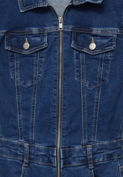 PULL & BEAR With Short SleevesTuta JumpsuitDark Blue Denim Donna Tute Jumpsuit PUC21T0A1-K11 -Pull & Bear 0f4e28efedff4de7807eec8ebc546c2e