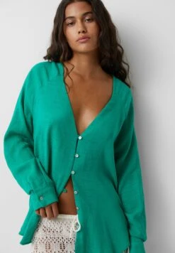 PULL & BEAR Rustic - Camicetta - Green -Pull & Bear 101877b6fad140f2921047818e62558f