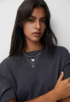 PULL & BEAR 5-PackCollanaSilver-Coloured Donna Gioielli PUC51L0G5-D11