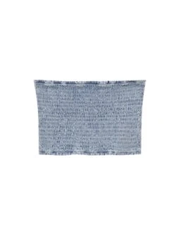 PULL & BEAR BandeauTopBlue Denim Donna T-shirt E Top PUC21D2GF-K11 -Pull & Bear 1491cf745c9142f4a46974d6d1ecae50