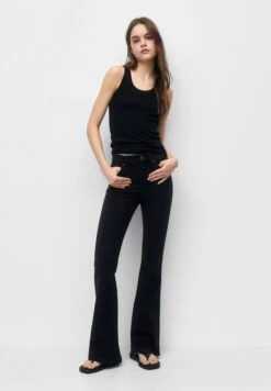 PULL & BEAR High-Waist - Jeans A Zampa - Black -Pull & Bear 1b85a958818f435bbb40420c33f1f724