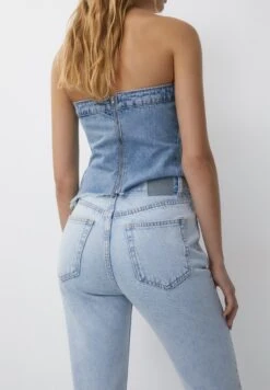 PULL & BEAR MomJeans Tapered FitStone Blue Denim Donna Jeans PUC21N0J6-K11 -Pull & Bear 1caed1fb39eb41bba8da394aad47e7f0