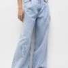PULL & BEAR Wide Leg With Pleated Cuffs - Jeans A Zampa - Blue Denim -Pull & Bear 1d51b5c998524593a64f2ab58a82c087