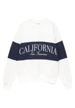 PULL & BEAR California Colour Block Embroidered FelpaWhite Donna Felpe PUC21J118-A11 -Pull & Bear 1ea5bb3509a74ba4a97040d15dcf5cb0