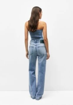 PULL & BEAR Corset - Top - Blue Denim -Pull & Bear 212861878750421a8fffa99dba725837