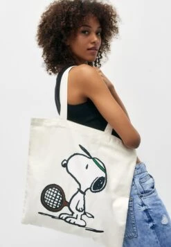PULL & BEAR Snoopy Shopping BagWhite Donna Borse PUC51H0HX-A11
