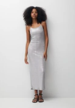 PULL & BEAR Strappy Long Vestito LungoSilver Coloured Donna Vestiti PUC21C164-D11
