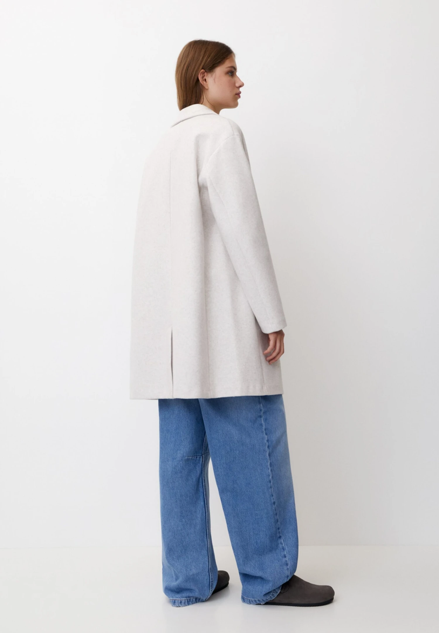 PULL & BEAR Felt Texture With ButtonCappotto CortoMottled Beige Donna Cappotti PUC21U0FC-B12 4 PULL & BEAR Felt Texture With ButtonCappotto CortoMottled Beige Donna Cappotti PUC21U0FC-B12 - immagine 2