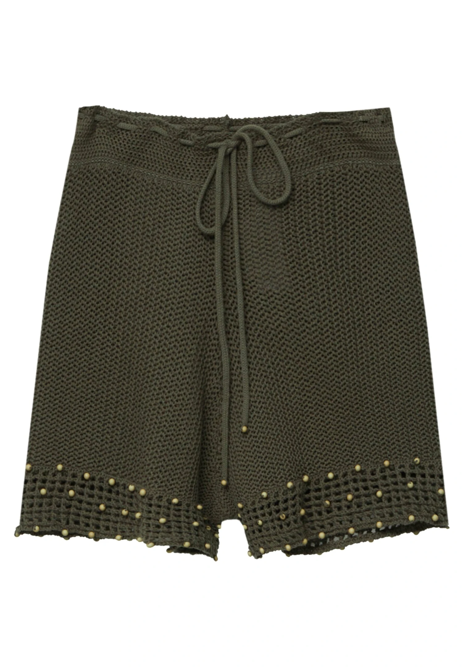 PULL & BEAR Crochet Shorts With Beading - Shorts - Khaki 7 PULL & BEAR Crochet Shorts With Beading - Shorts - Khaki - immagine 5