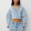 PULL & BEAR Cropped Giacca Di JeansLight-Blue Donna Giacche E Blazer PUC21G0ID-K11