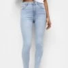 PULL & BEAR High WaistedJeans Skinny FitStone Blue Denim Donna Jeans PUC21N0KE-K13
