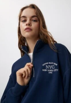 PULL & BEAR Basic - Felpa - Dark Blue -Pull & Bear 24b9f26ba8044f1591e1f66dcb17449a