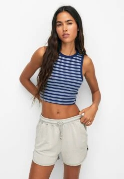 PULL & BEAR Varsity Bermuda - Pantaloni Sportivi - Stone