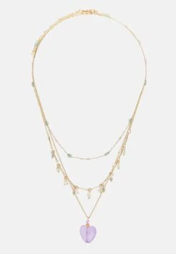 PULL & BEAR Pack Of 3 Heart Bead - Collana - Gold Coloured -Pull & Bear 25485df0c60d4b118851743085051627