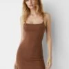 PULL & BEAR Short With Thin Straps Vestito EstivoBrown Donna Vestiti PUC21C13U-O11 -Pull & Bear 25b2e4bfef8846a292d73fa601338d05