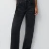 PULL & BEAR Mid Waist- Jeans A Sigaretta - Black -Pull & Bear 2824a2bf52214be0bd7087d4ccd877d1