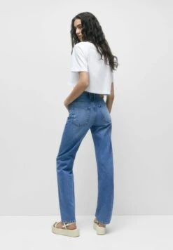 PULL & BEAR Mid Waist FadedJeans A SigarettaBlue Denim Donna Jeans PUC21N0KX-K12 -Pull & Bear 285db9f174dd4ebcafe5e13a9cc2597f
