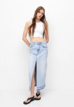 PULL & BEAR Long - Gonna Lunga - Stone Blue Denim -Pull & Bear 28bad535bbf6406cad22de81c063727e