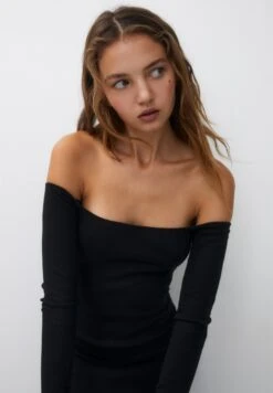 PULL & BEAR Ribbed Off-The-ShoulderVestito Di MaglinaBlack Donna Vestiti PUC21C16O-Q11 -Pull & Bear 28e054fe53f24655b72aaf4c8650e5ef