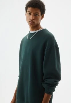 PULL & BEAR Basic Coloured Round Neck - Felpa - Dark Green -Pull & Bear 28e354b0335e414fb6ac1e2b5f27c98e