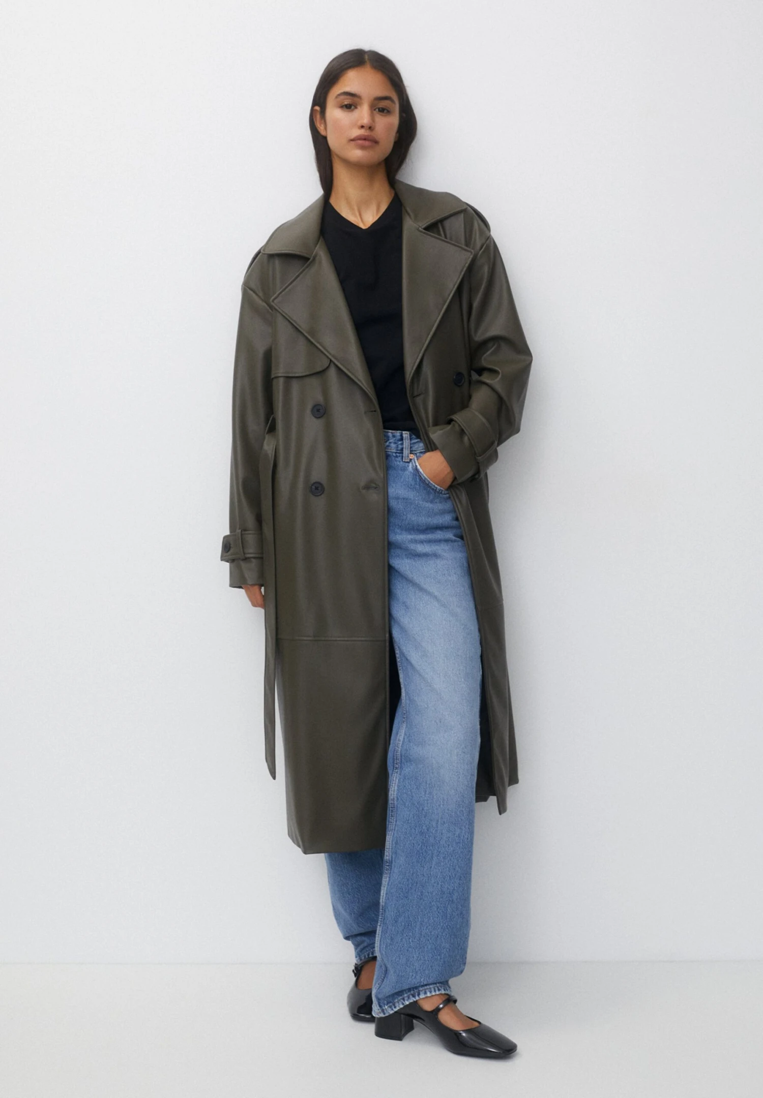 PULL & BEAR TrenchMottled Dark Green Donna Cappotti PUC21U0ED-M12 3 PULL & BEAR TrenchMottled Dark Green Donna Cappotti PUC21U0ED-M12