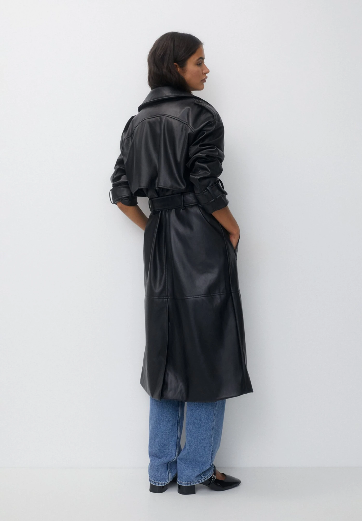 PULL & BEAR TrenchMottled Black Donna Cappotti PUC21U0ED-Q11 4 PULL & BEAR TrenchMottled Black Donna Cappotti PUC21U0ED-Q11 - immagine 2