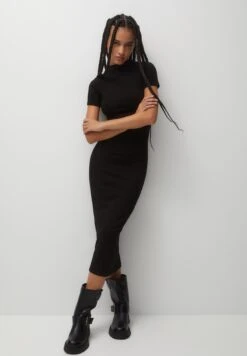 PULL & BEAR High Neck Basic - Vestito Lungo - Black