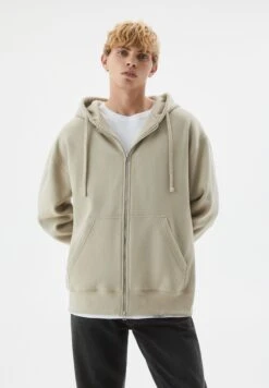 PULL & BEAR Basic HoodieFelpa Con ZipBeige Donna Felpe PUC21009L-B11