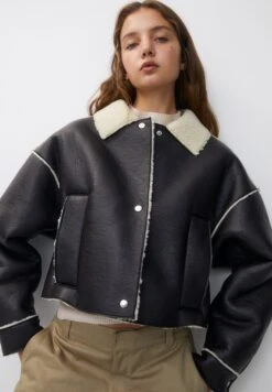 PULL & BEAR Cropped Double-FacedGiacca In SimilpelleDark Brown Donna Giacche E Blazer PUC21U0GS-O11 -Pull & Bear 3155e81163554900bd5f7f26eb805d86