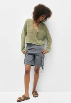 PULL & BEAR Open With DrawstringMaglioneKhaki Donna Maglieria PUC21I0OE-N11 -Pull & Bear 3286d0bc33604c3bb66da6e814d9a49e