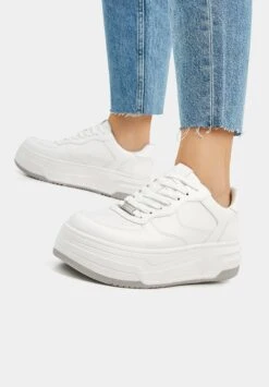 PULL & BEAR Mit DickerSneakers BasseWhite Donna Sneakers PUC11A0LV-A11