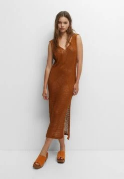 PULL & BEAR Long With V-Shaped BackVestito LungoBrown Donna Vestiti PUC21C159-O11