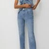 PULL & BEAR High-Waist - Jeans A Zampa - Blue Denim -Pull & Bear 33d2d0e9c4c04e41b3e93e769e05bb21