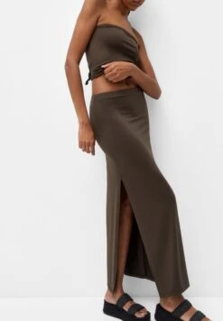 PULL & BEAR Basic-MidiGonna A TubinoDark Brown Donna Gonne PUC21B0JZ-O11
