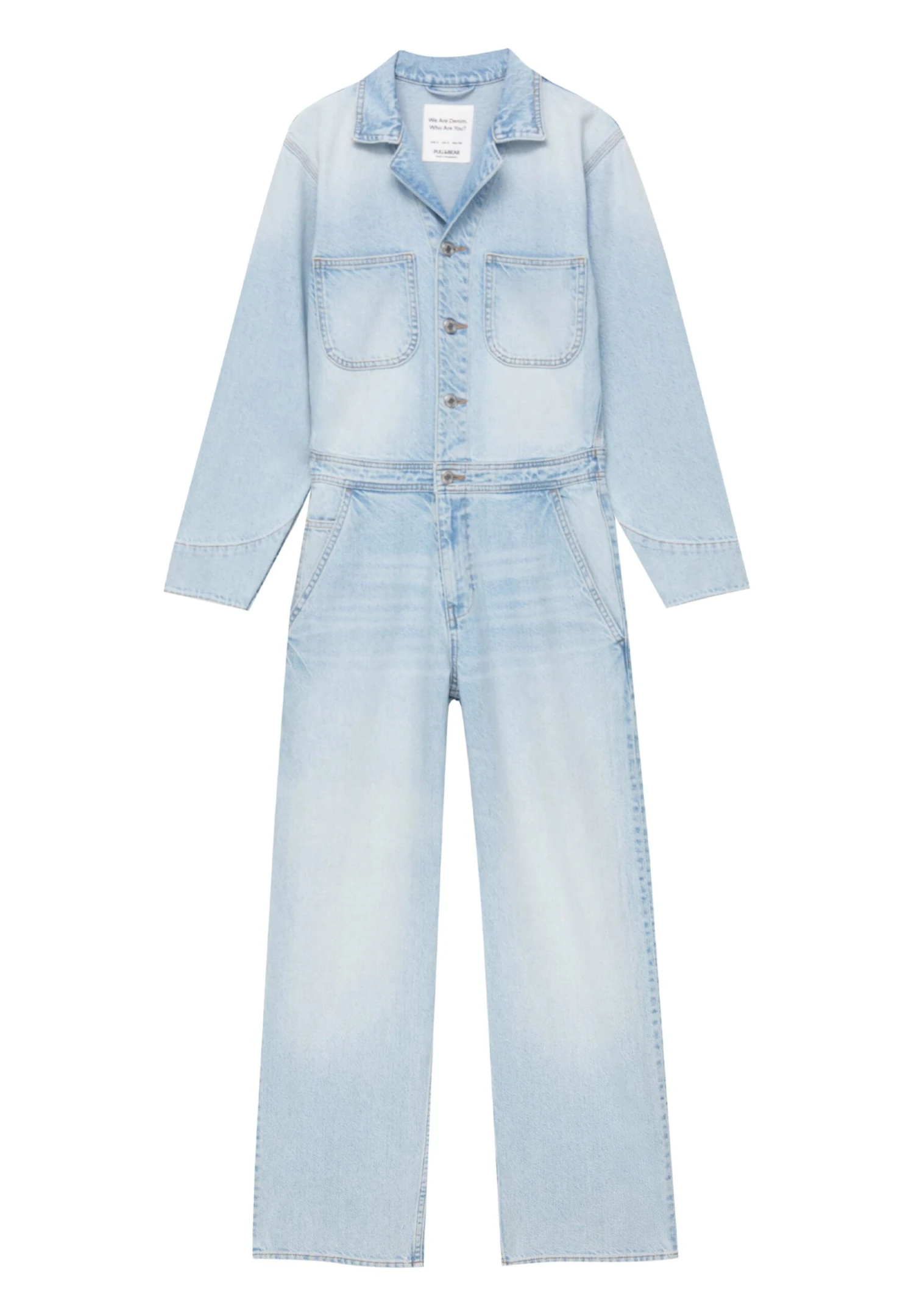 PULL & BEAR Vintage-Fit Long Tuta JumpsuitLight Blue Denim Donna Tute Jumpsuit PUC21T0AH-K11 8 PULL & BEAR Vintage-Fit Long Tuta JumpsuitLight Blue Denim Donna Tute Jumpsuit PUC21T0AH-K11 - immagine 6