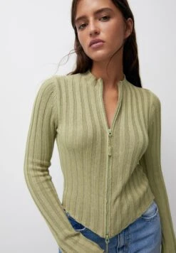 PULL & BEAR Faded-FinishCardiganGreen Donna Maglieria PUC21I0OY-M11 -Pull & Bear 3837d7294fcb43a09e2fb73e7b05b754