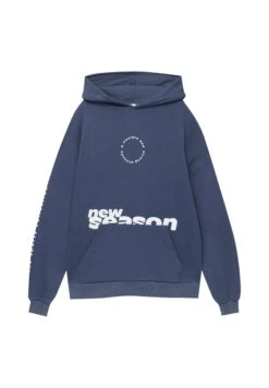 PULL & BEAR Print - Felpa Con Cappuccio - Blue -Pull & Bear 393691109cfb44e9a006a0d0367e138f